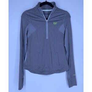 Abercrombie And Fitch Active Wear Gym Zip Up Long Sleeve Grey Womens Size Medium
